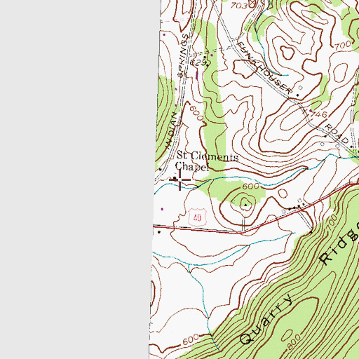 Topographic Map of Saint Clements Chapel, MD
