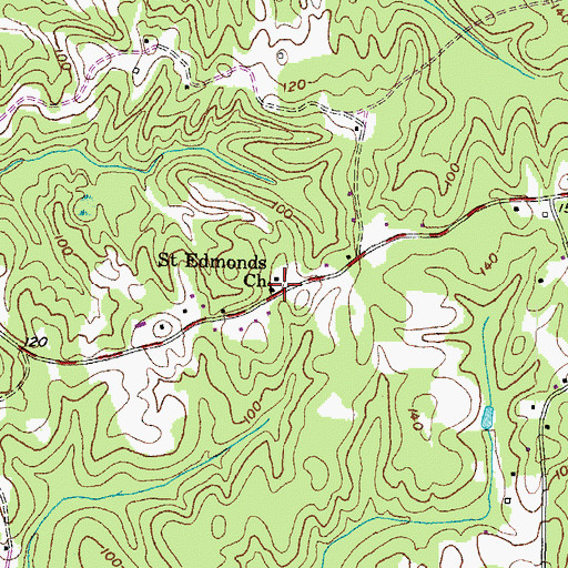 Topographic Map of Saint Edmonds Church, MD