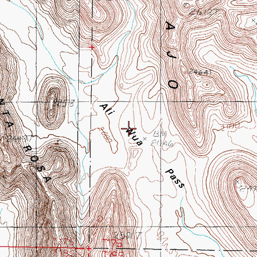 Topographic Map of Ali Wua Pass, AZ