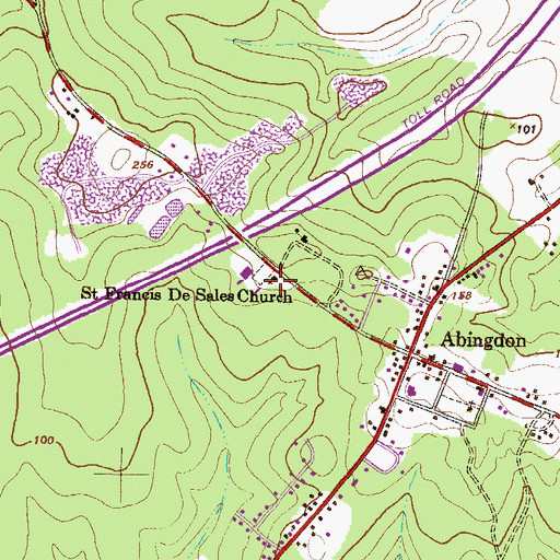 Topographic Map of Saint Francis De Sales Church, MD