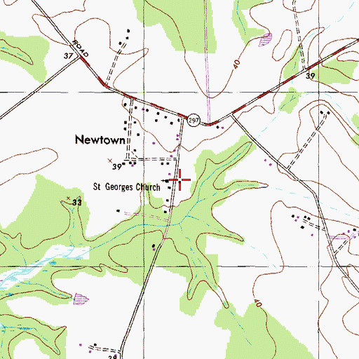 Topographic Map of Saint Georges Church, MD