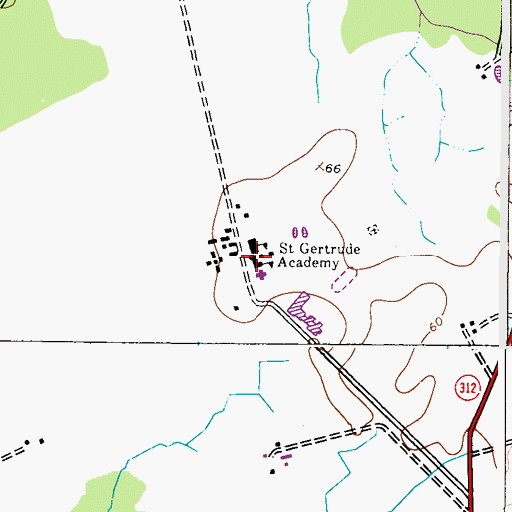 Topographic Map of Saint Gertrude Academy, MD