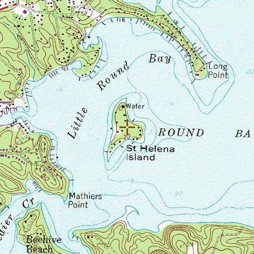 Topographic Map of Saint Helena Island, MD
