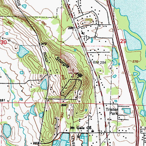 Topographic Map of Sturgis Hill, AR