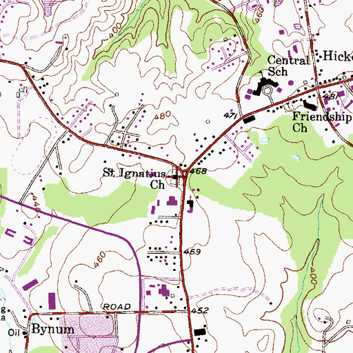 Topographic Map of Saint Ignatius Church, MD