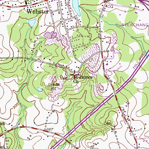 Topographic Map of Saint James Church, MD