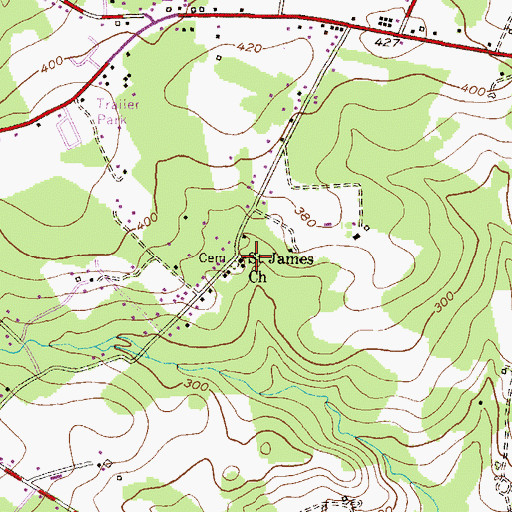 Topographic Map of Saint James Church, MD