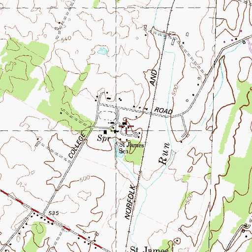 Topographic Map of Saint James School, MD