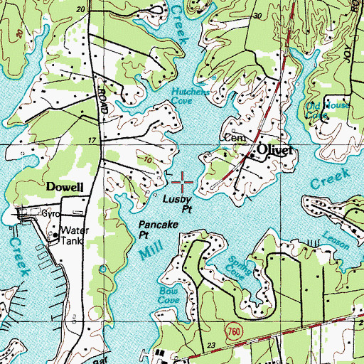 Topographic Map of Saint John Creek, MD