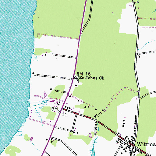 Topographic Map of Saint Johns Church, MD