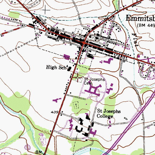 Topographic Map of Saint Josephs Cemetery, MD