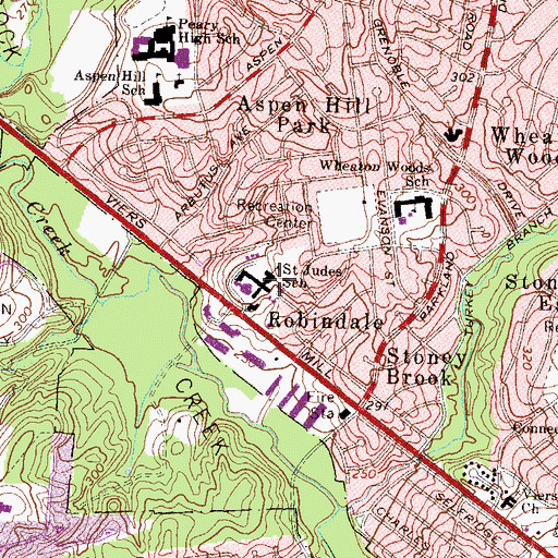 Topographic Map of Saint Judes School, MD