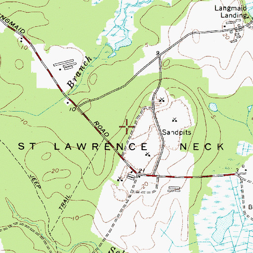 Topographic Map of Saint Lawrence Neck, MD
