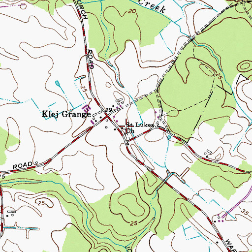 Topographic Map of Saint Lukes Church, MD