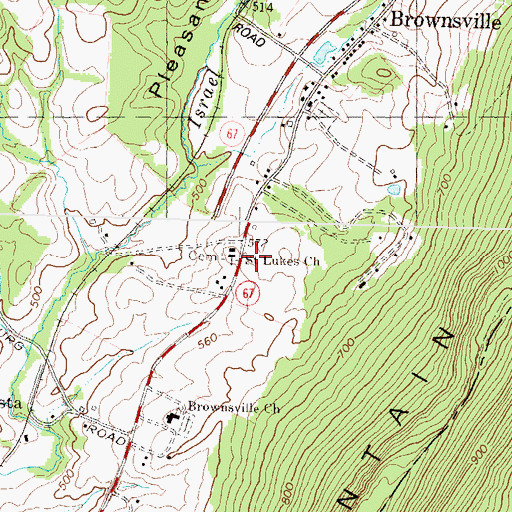 Topographic Map of Saint Lukes Church, MD