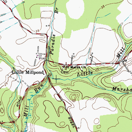 Topographic Map of Saint Marks Church, MD