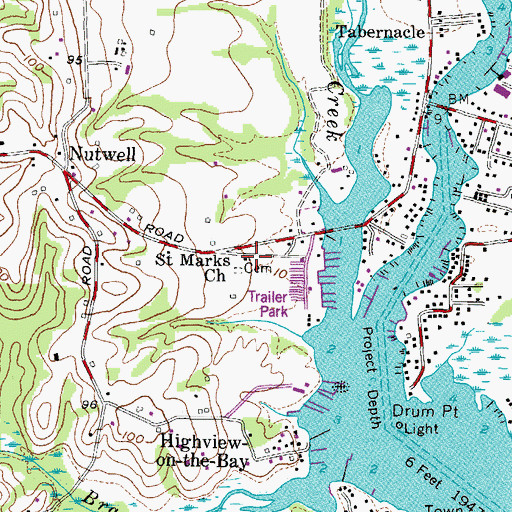 Topographic Map of Saint Marks Episcopal Church, MD