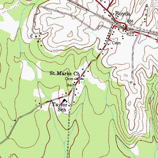 Topographic Map of Saint Marks Church, MD
