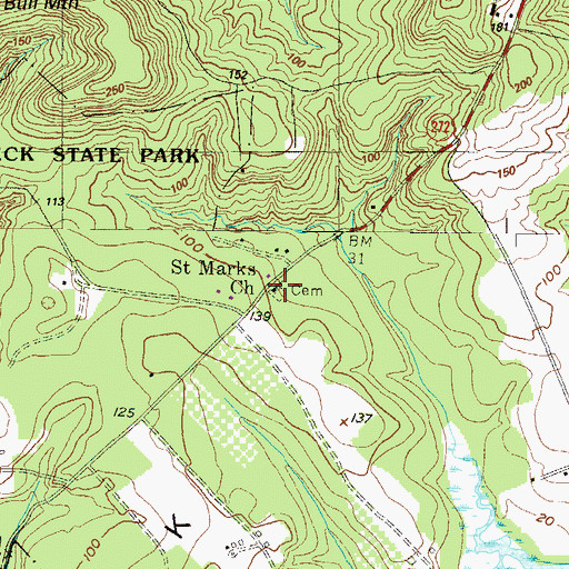 Topographic Map of Saint Marks Church, MD
