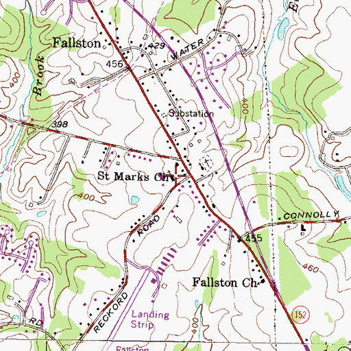 Topographic Map of Saint Marks Church, MD