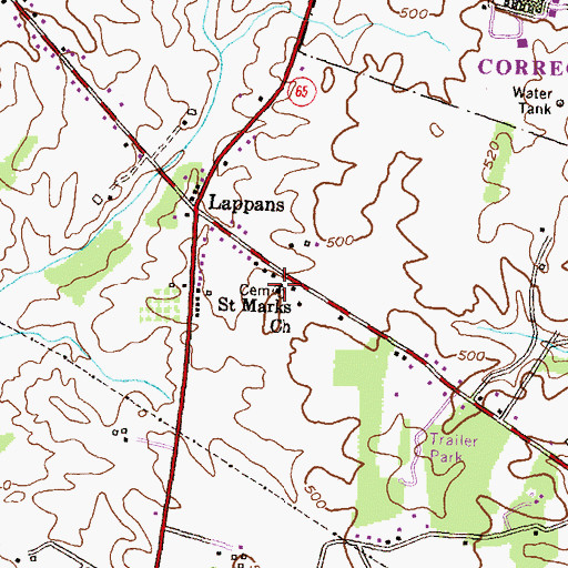 Topographic Map of Saint Marks Church, MD