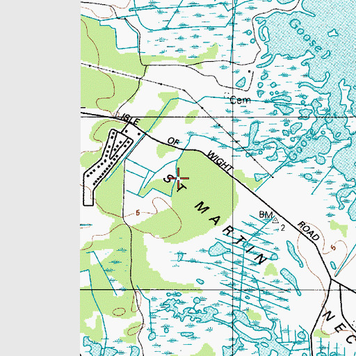 Topographic Map of Saint Martin Neck, MD