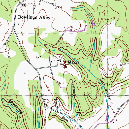 Topographic Map of Saint Marys Church, MD