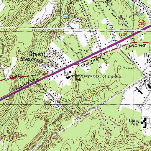 Topographic Map of Saint Marys Star of the Sea School, MD