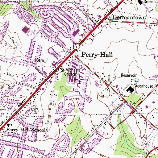 Topographic Map of Saint Michaels Church, MD