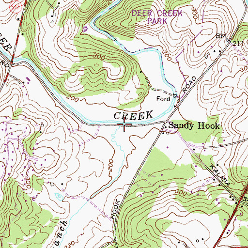 Topographic Map of Saint Omer Branch, MD