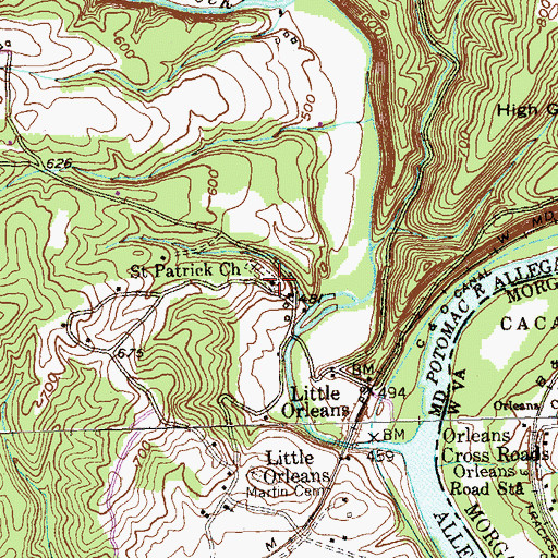 Topographic Map of Saint Patrick Church, MD