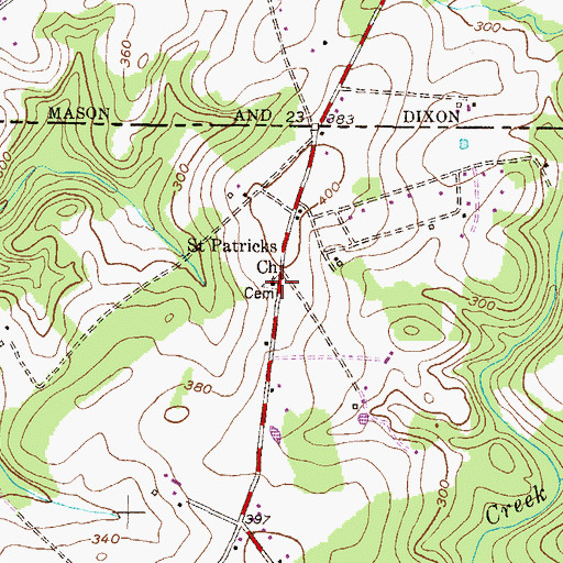 Topographic Map of Saint Patricks Church, MD