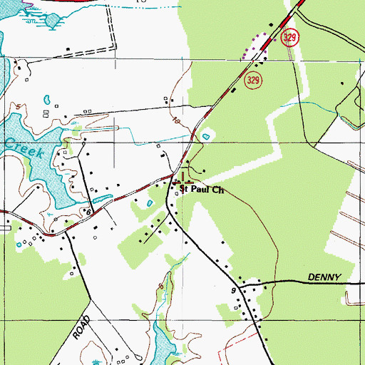 Topographic Map of Saint Paul Church, MD