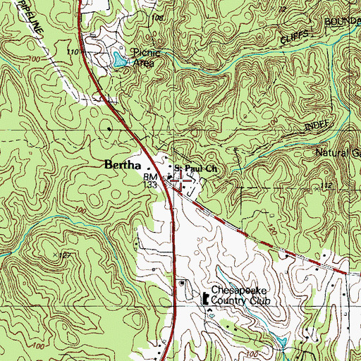 Topographic Map of Saint Pauls Church, MD