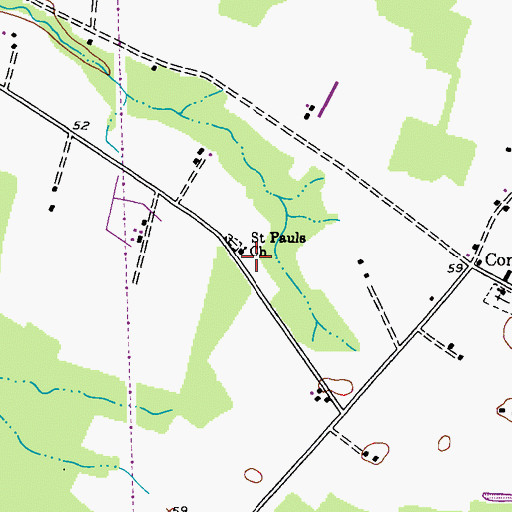 Topographic Map of Saint Pauls Church, MD