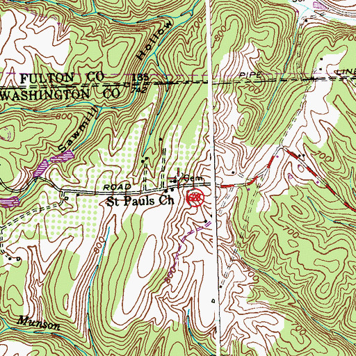 Topographic Map of Saint Pauls Church, MD