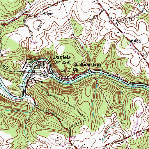 Topographic Map of Saint Stanislaus Church, MD