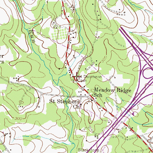 Topographic Map of Saint Stephens Cemetery, MD