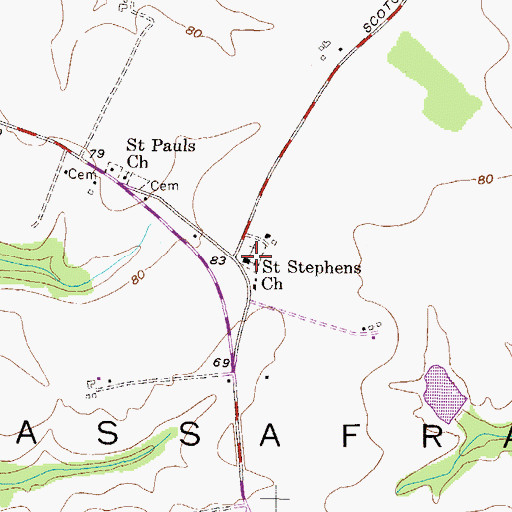 Topographic Map of Saint Stephens Church, MD