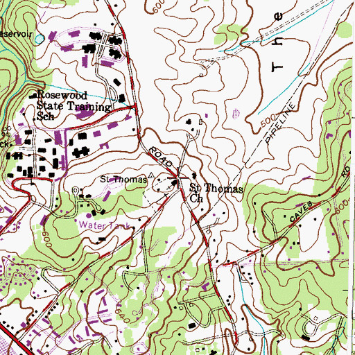 Topographic Map of Saint Thomas Church, MD