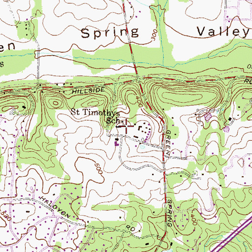Topographic Map of Saint Timothys School, MD