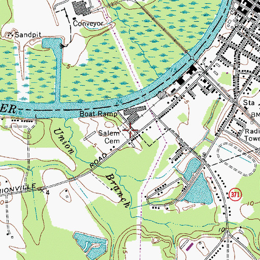 Topographic Map of Salem Methodist Cemetery, MD
