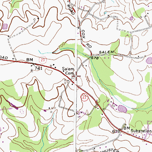 Topographic Map of Salem United Methodist Cemetery, MD
