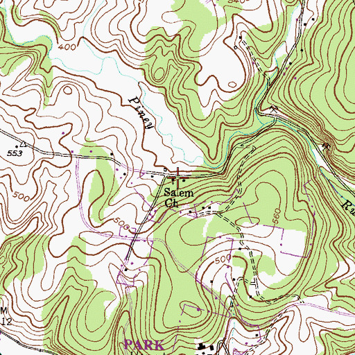 Topographic Map of Salem Church, MD