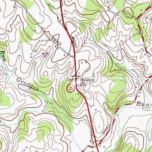 Topographic Map of Salem Church, MD
