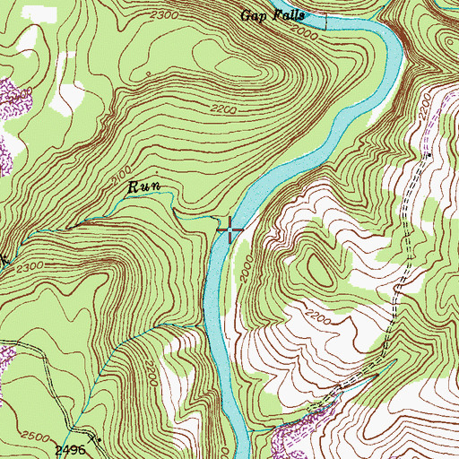 Topographic Map of Salt Block Run, MD