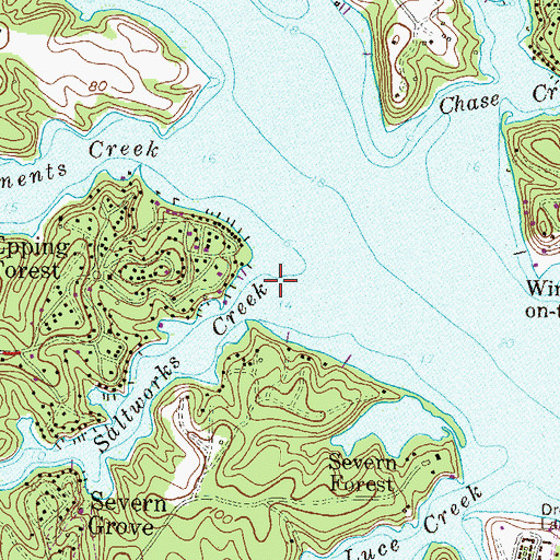 Topographic Map of Saltworks Creek, MD