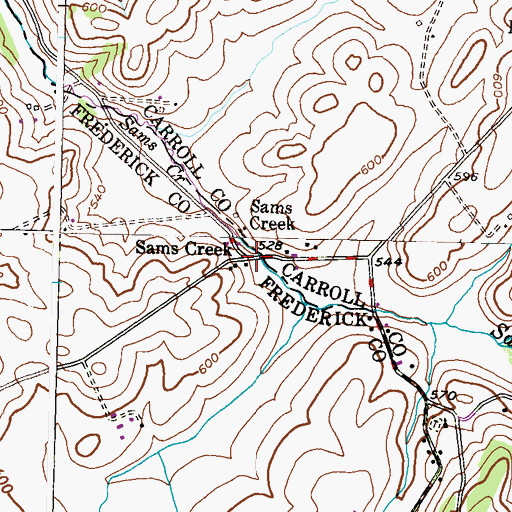 Topographic Map of Sams Creek, MD