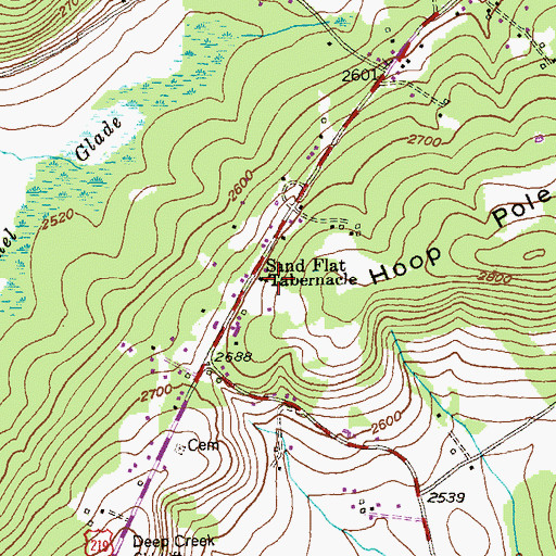 Topographic Map of Sand Flat Tabernacle, MD
