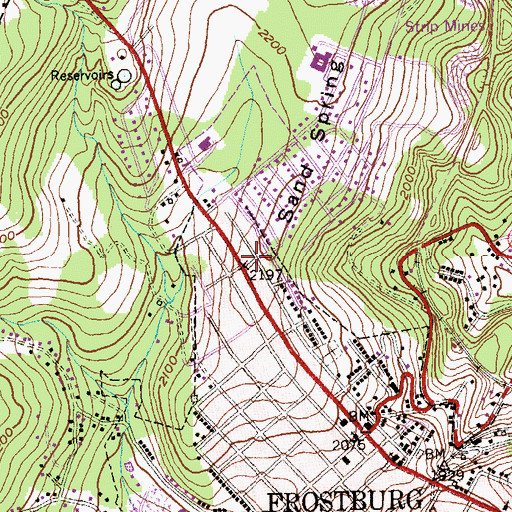 Topographic Map of Sand Spring Hill, MD